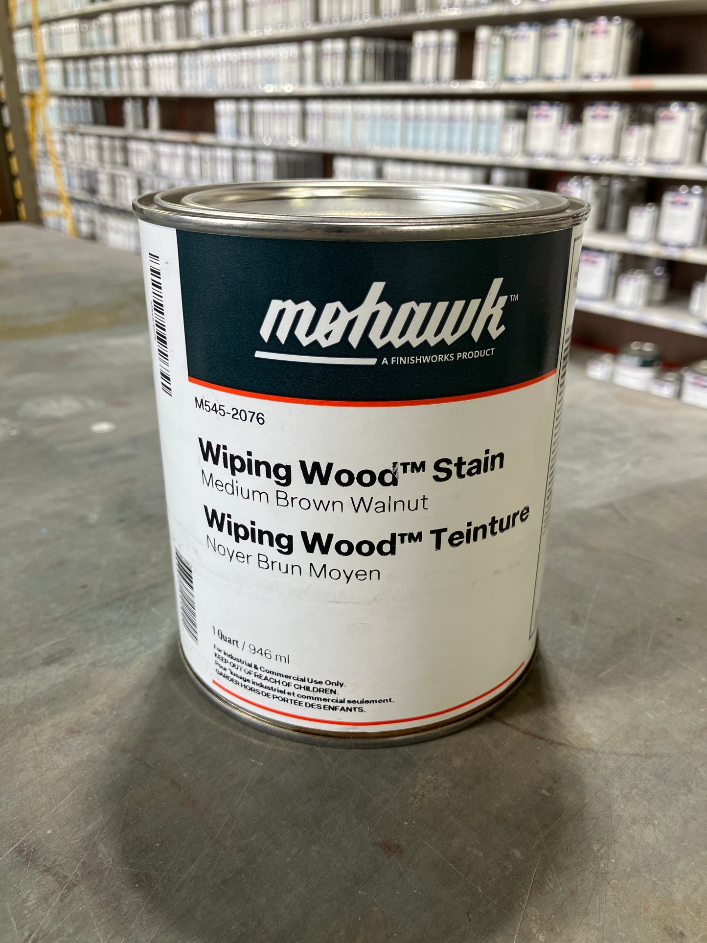 M545-2076 - Mohawk Wiping Wood Stain Medium Brown Walnut Qt