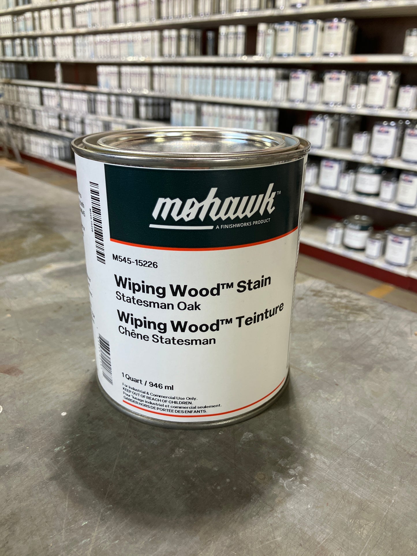 M545-15226 - Mohawk Wiping Wood Stain Statesman Oak Qt