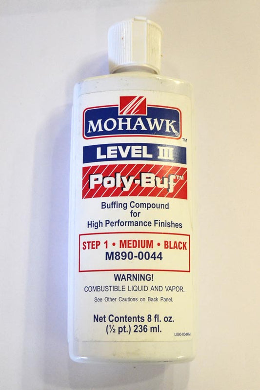 M890-0044 - Mohawk Poly-Buf Rubbing Compound Black Medium Level III 8 Oz